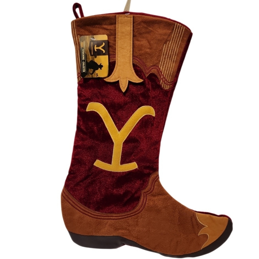 Yellowstone Cowboy Boot Christmas Stocking by Ruz